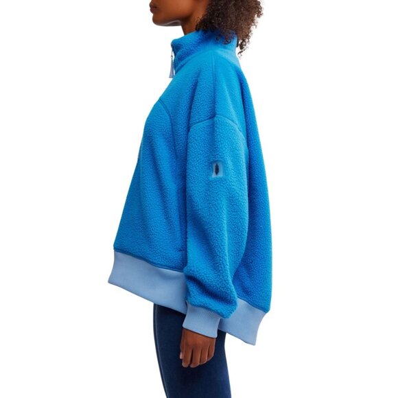 Free People Hit the Slopes Quarter Zip Jacket — Blue Pullover NWT - Picture 4 of 10